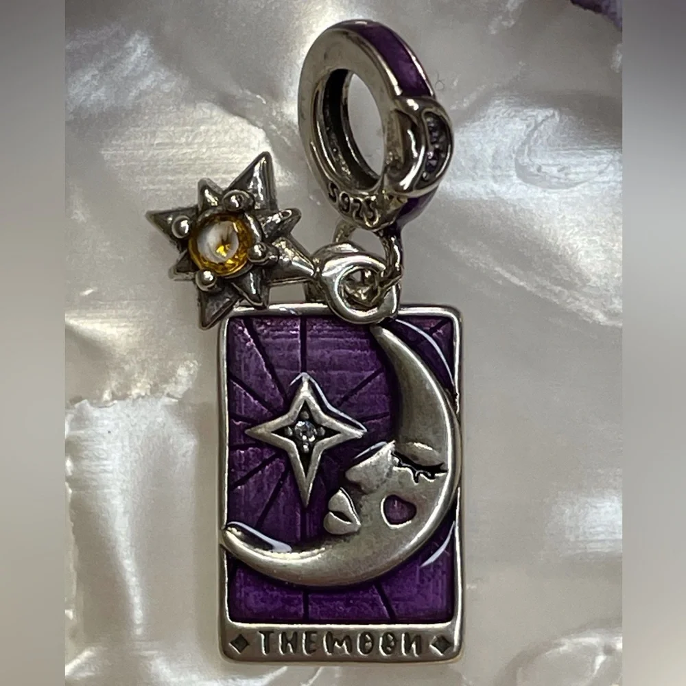 Bracelet Charm Tarot Card The Moon Sterling Silver